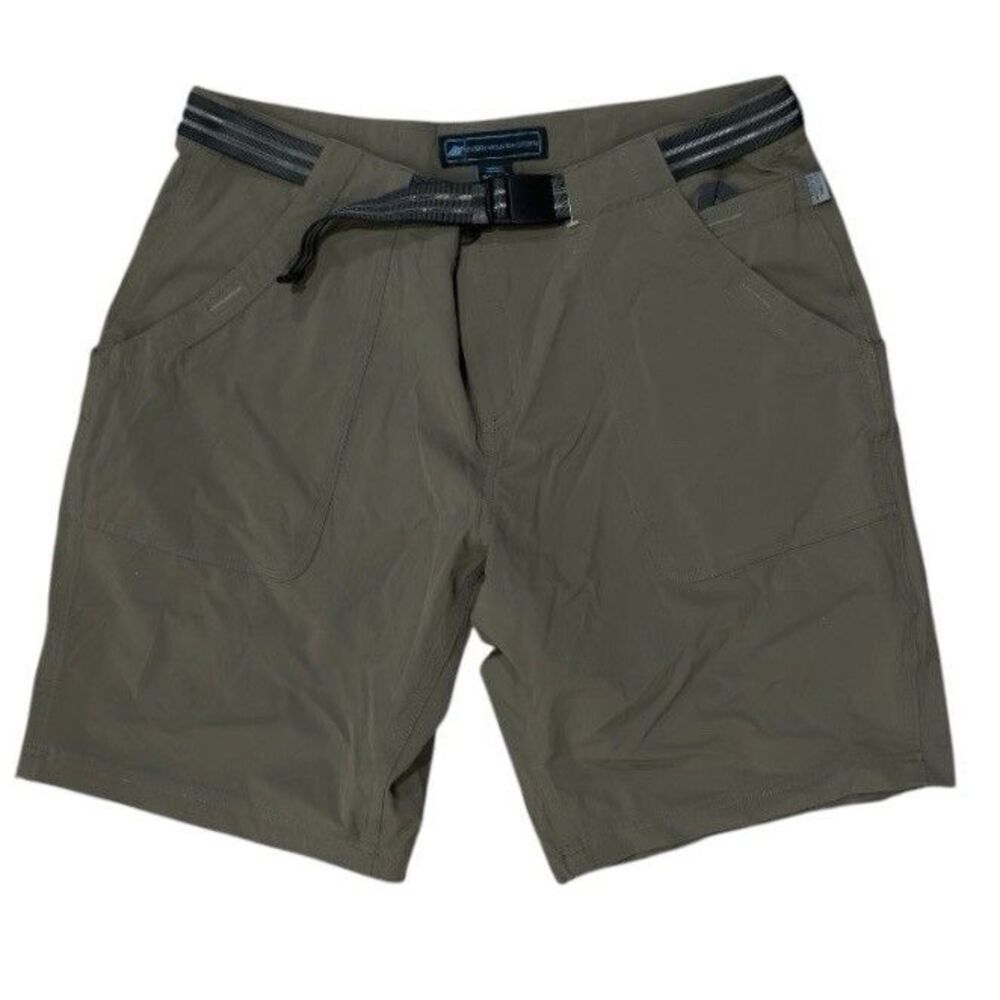 Eastern Mountain Sports EMS Hiking Shorts Sz 12 Olive Nylon Belted Outdoor